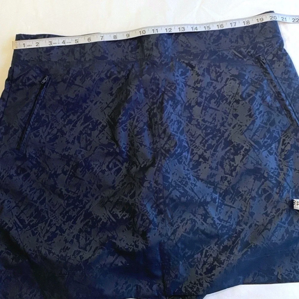 🆕 ORVIS Blue Shattered Glass Embossed Print Pickleball Pull-On Travel Skort XXL